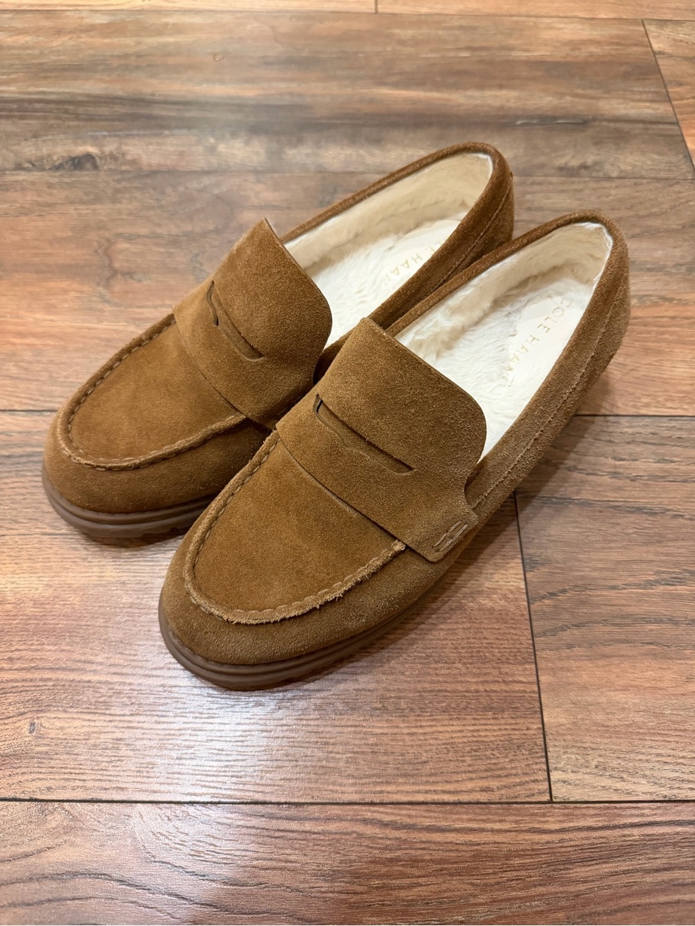 NEW Cole Haan Gwendolyn Penny Loafers — Faux Fur Lined women’s 7.5